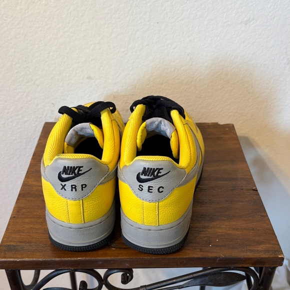Nike custom made crypto XRP Yellow and Black Athletic Shoes - Picture 2 of 8